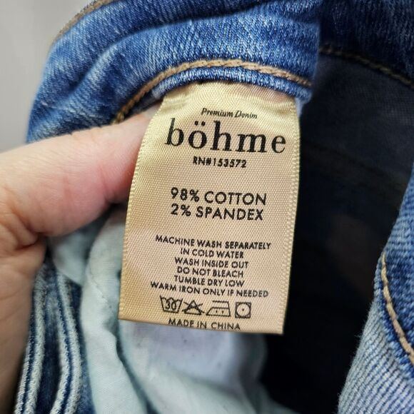 Bohme Distressed Straight Leg Jeans Size 28 - Picture 6 of 7